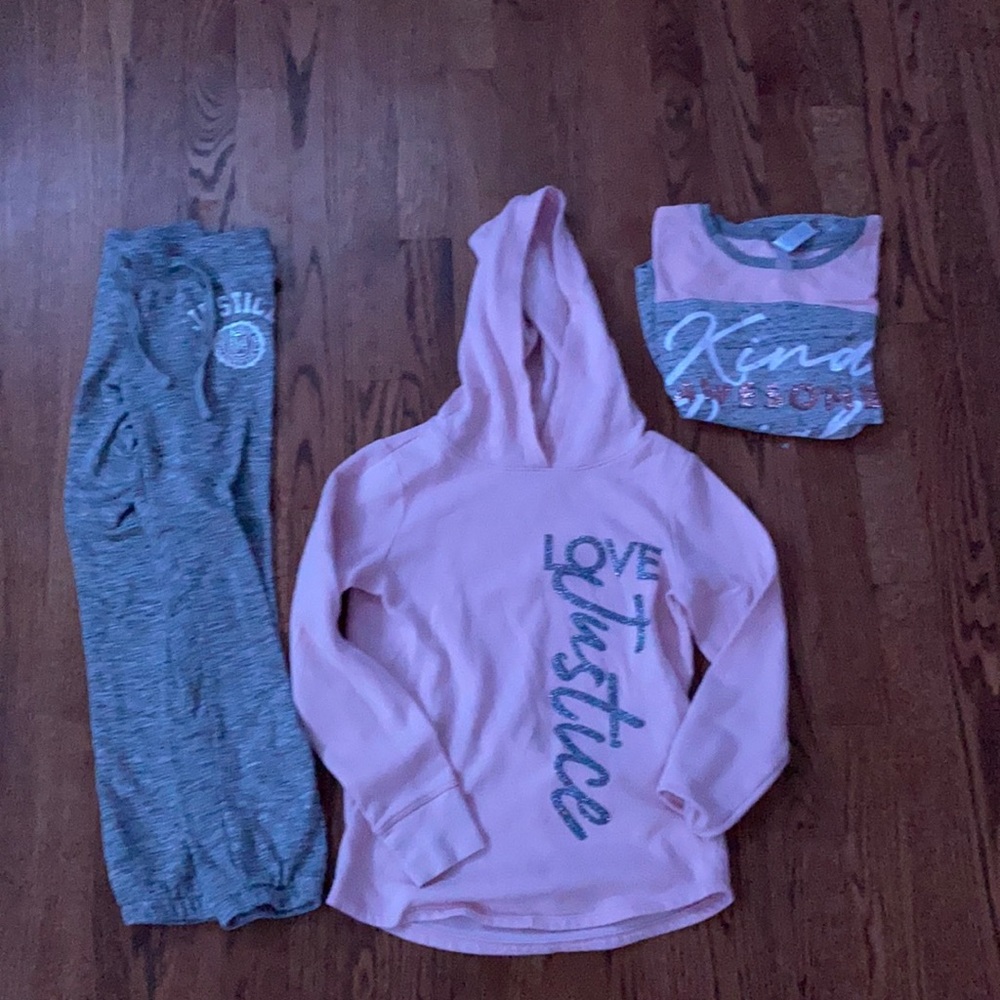 3 piece pink and gray set!